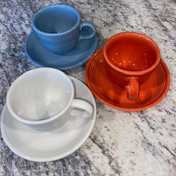 Fiestaware Cup & Saucer Set - Periwinkle, circa 1998 - Picture 6 of 6